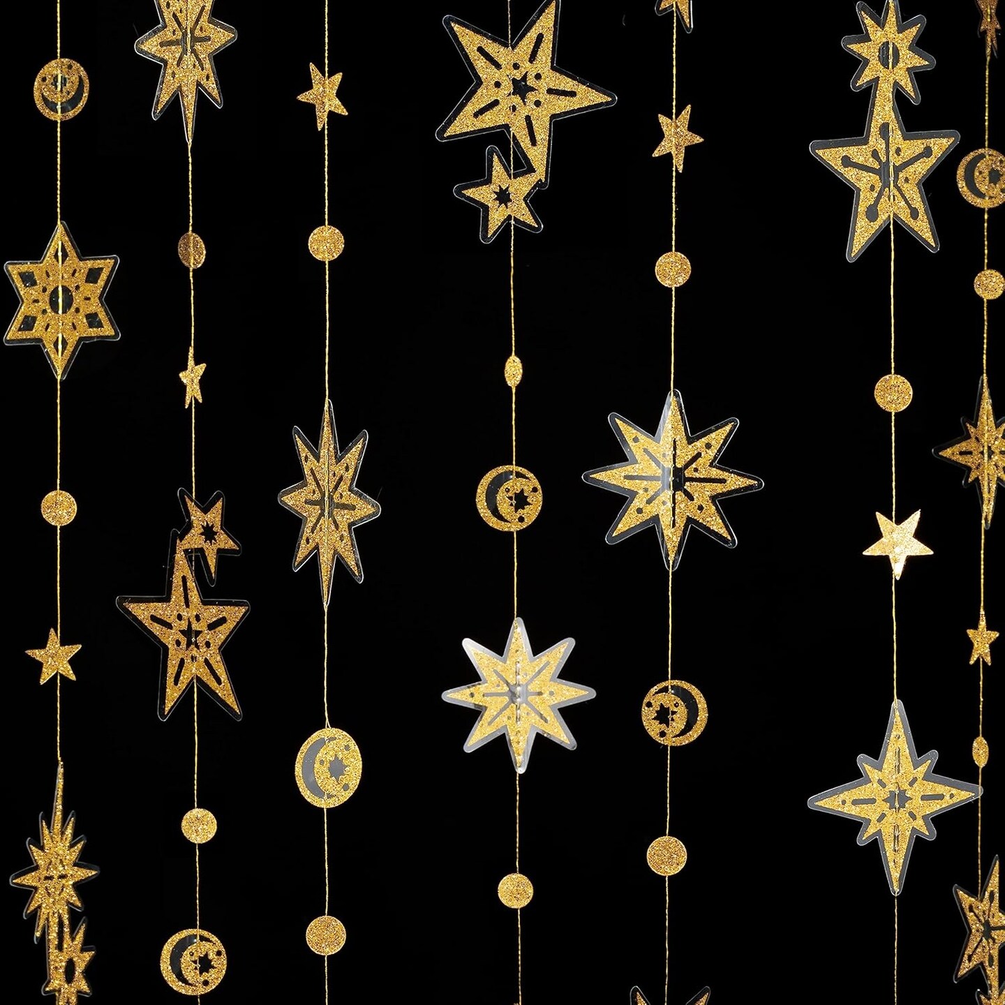 Cheerland Glitter Gold Star Garland Party Decoration