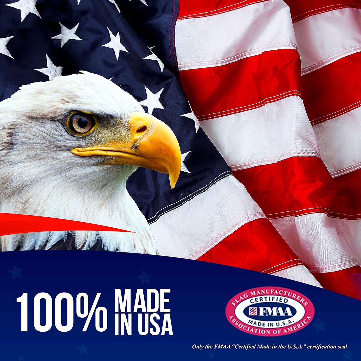 2.5x4 American Flags for Outside | Amercian Flag Made in USA Heavy Duty American Flags for Outside 2.5x4 with Embroidered Stars and Sewn Stripes American Flags for Outdoor High Wind- All Weather US