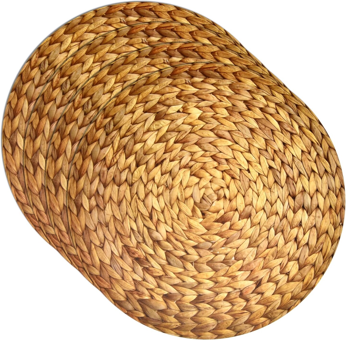 Gift Boutique Disposable Woven Paper Place Mats 50 Pack Round Rustic Braided Rattan Wicker Printed Chargers Place Mat