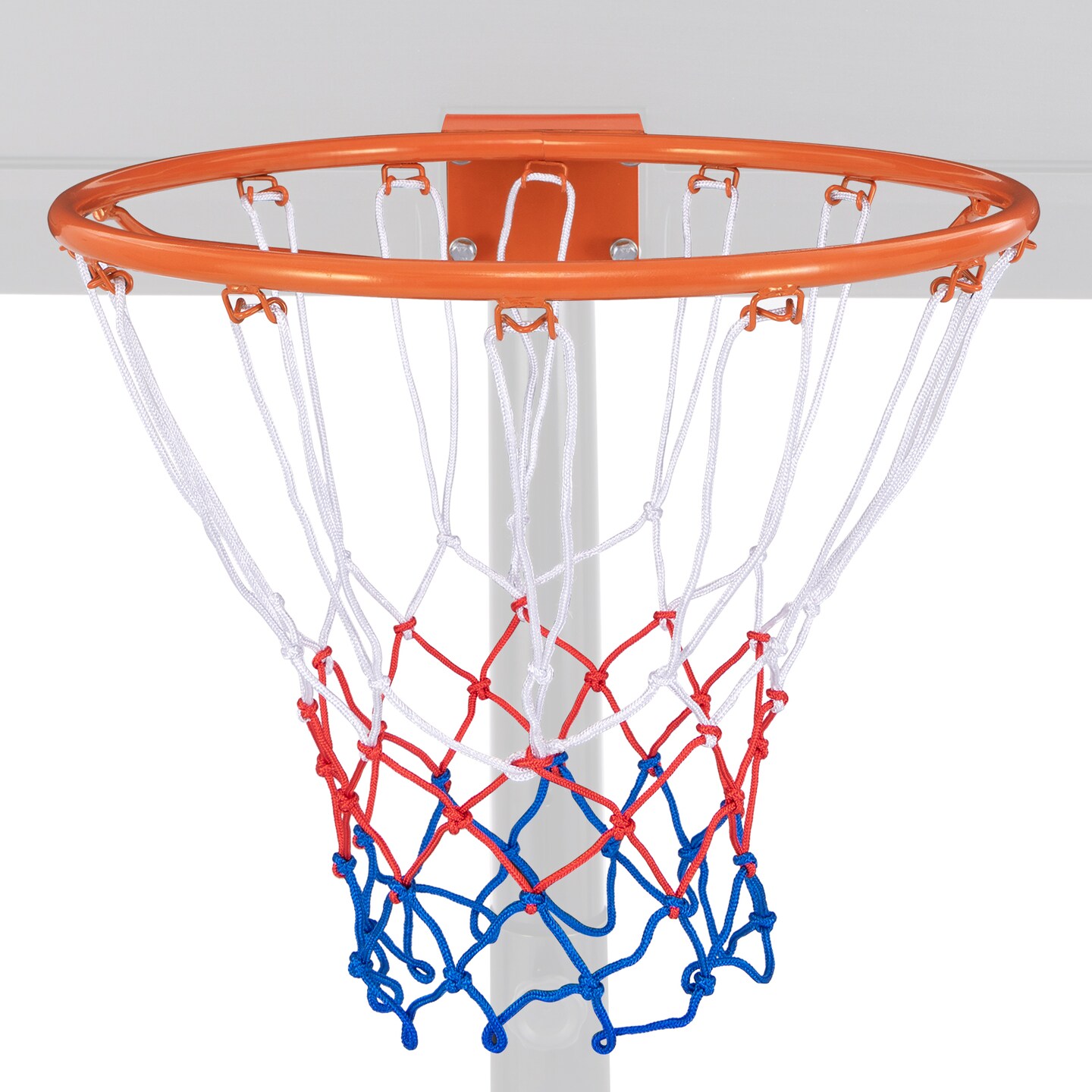 15 Inch Basketball Rim Goal Replacement with All Weather Net and Metal Pipes Perfect for Indoor or Outdoor
