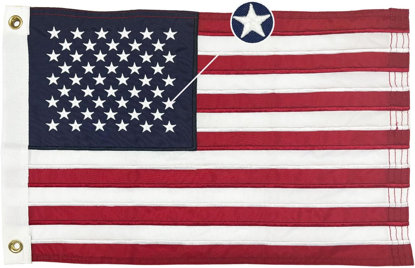 American USA Boat flag 16x24 US Flag - Heavy Duty Outdoor Unite States Flags Embroidered Stars Sewn Stripes with Brass Grommets