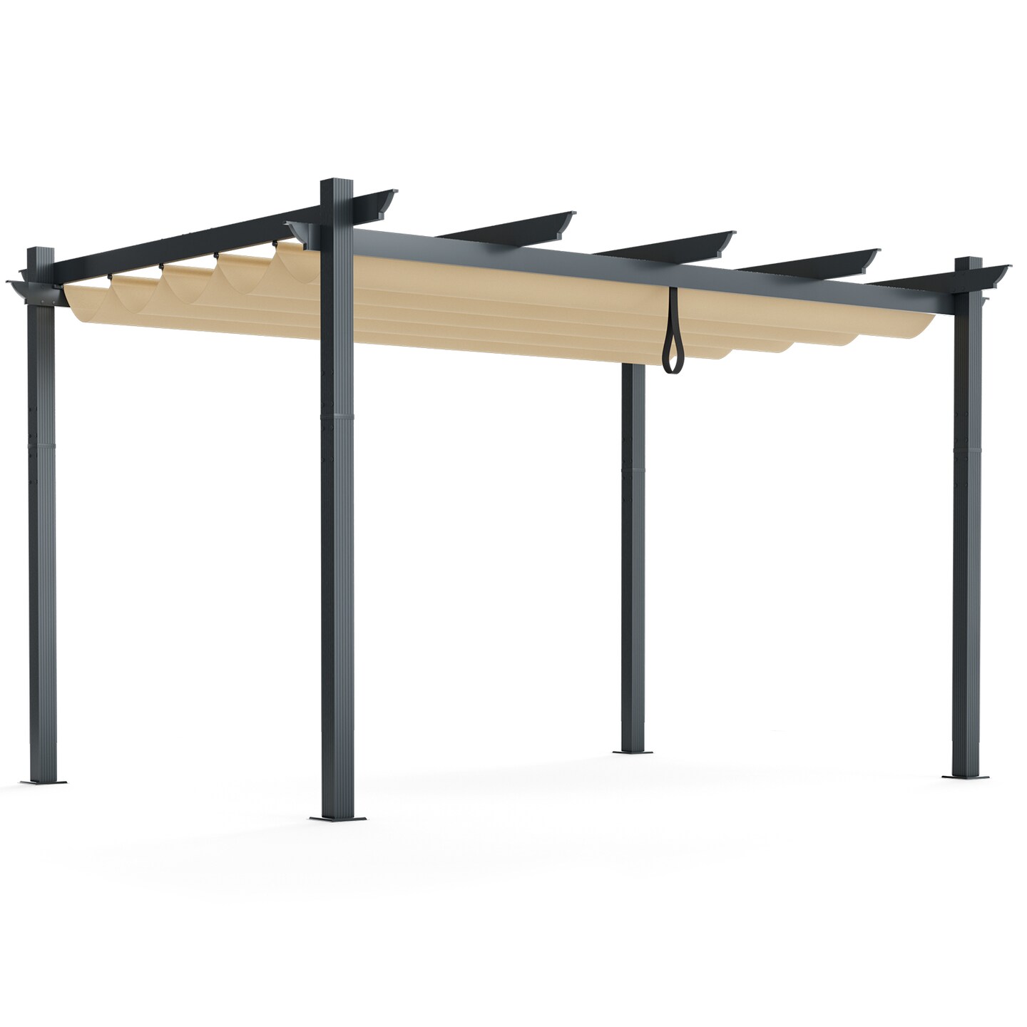 Retractable Pergola with Aluminum Frame and Sun Shelter