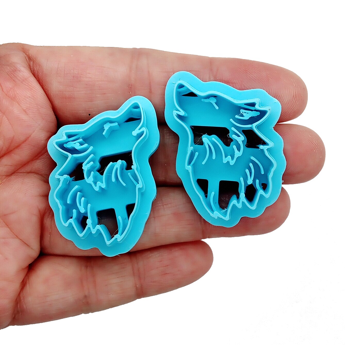 Howling Wolf Clay Cutters, Set of 2 Mirrored Images, Adorabilities