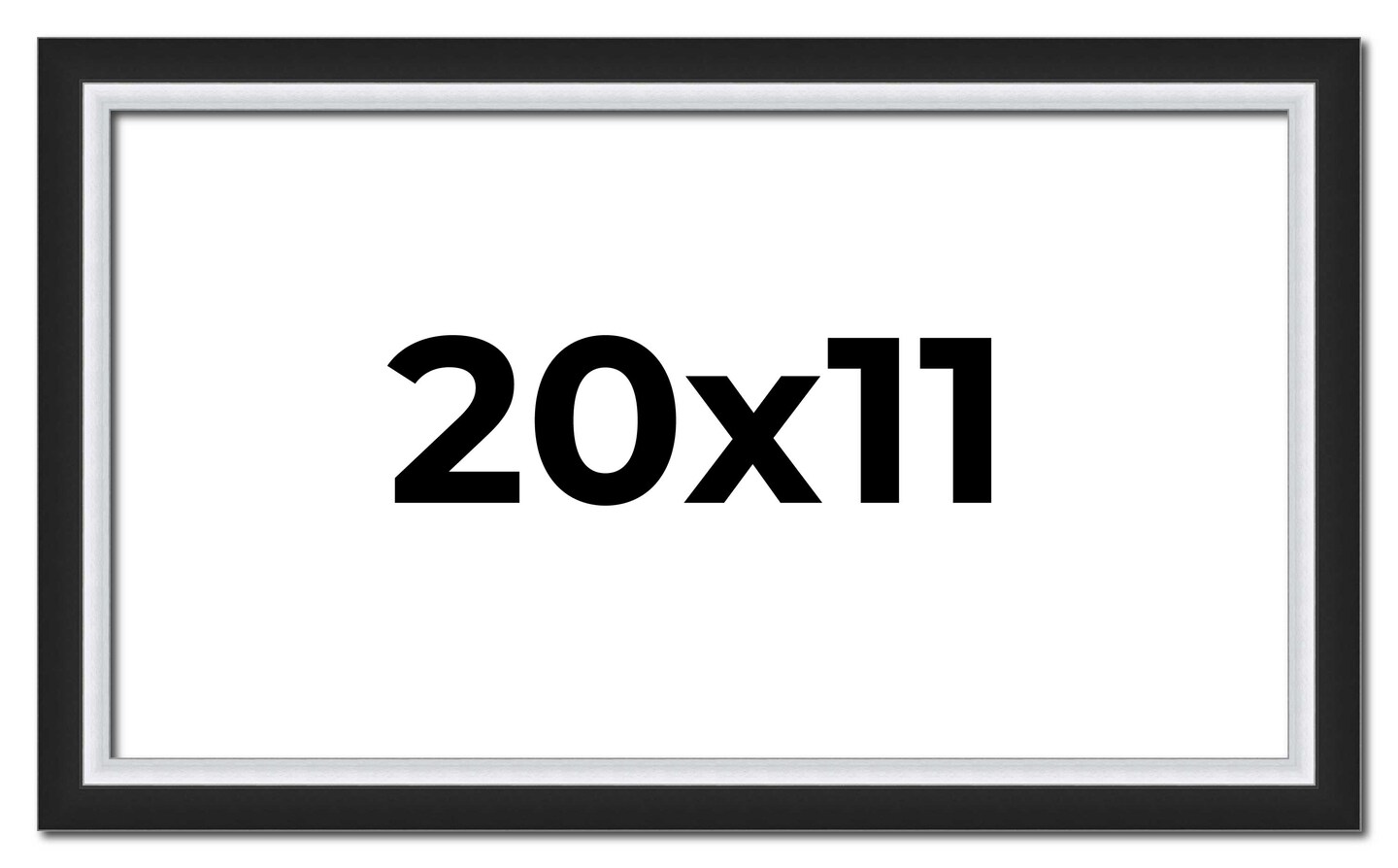 11x20 Flat Picture Frame with UV-Resistant Acrylic &#x26; Acid Free Backing, Available in 4 Finishes - Black, Brown, Gold, and Silver