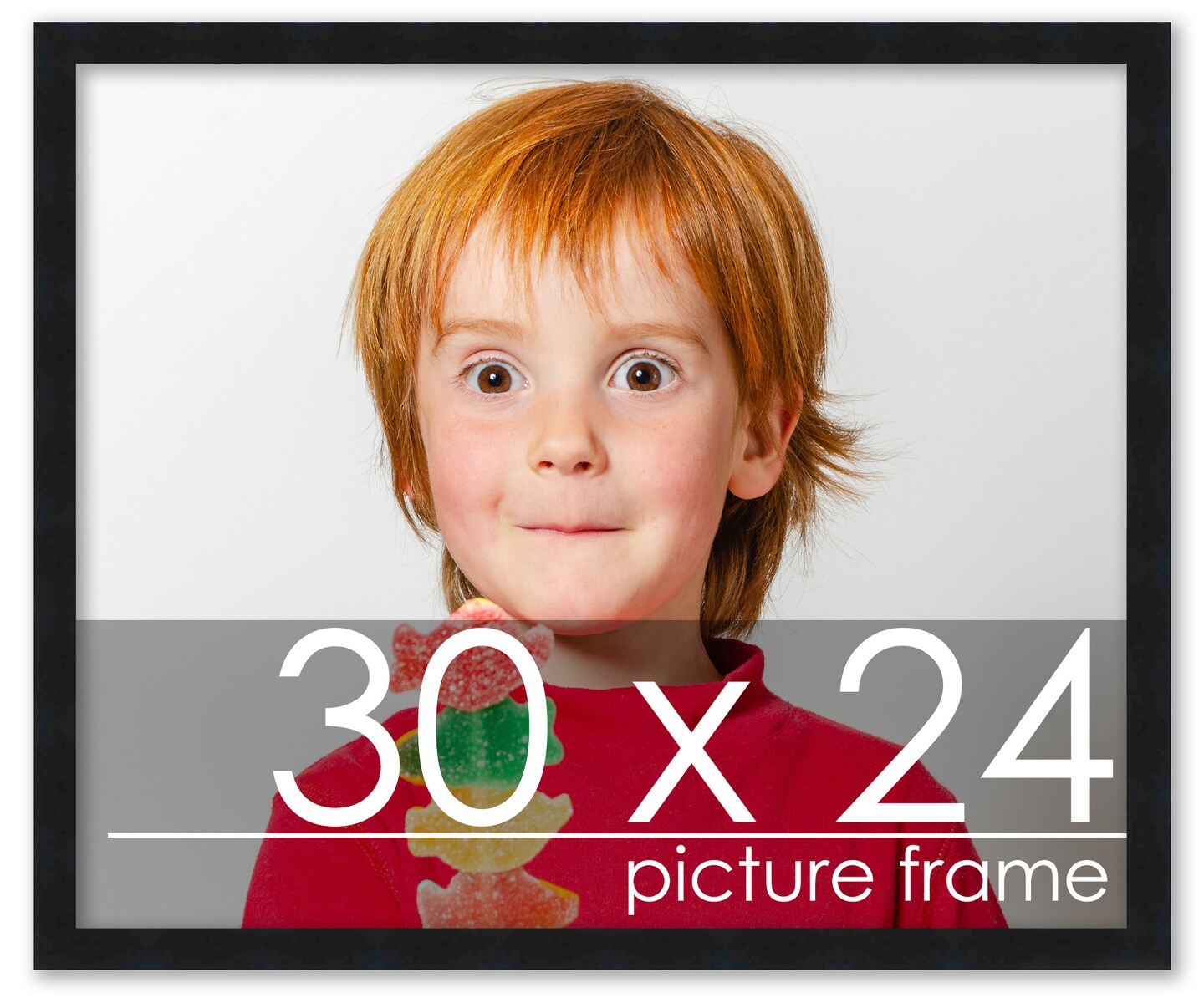 30x24 Solid Wood Picture Frame with UV-Resistant Acrylic &#x26; Acid-Free Backing, Available in 6 Finishes: Matte Black, Matte White, Metallic Bronze, Silver, Natural Wood Grain &#x26; Mahogany