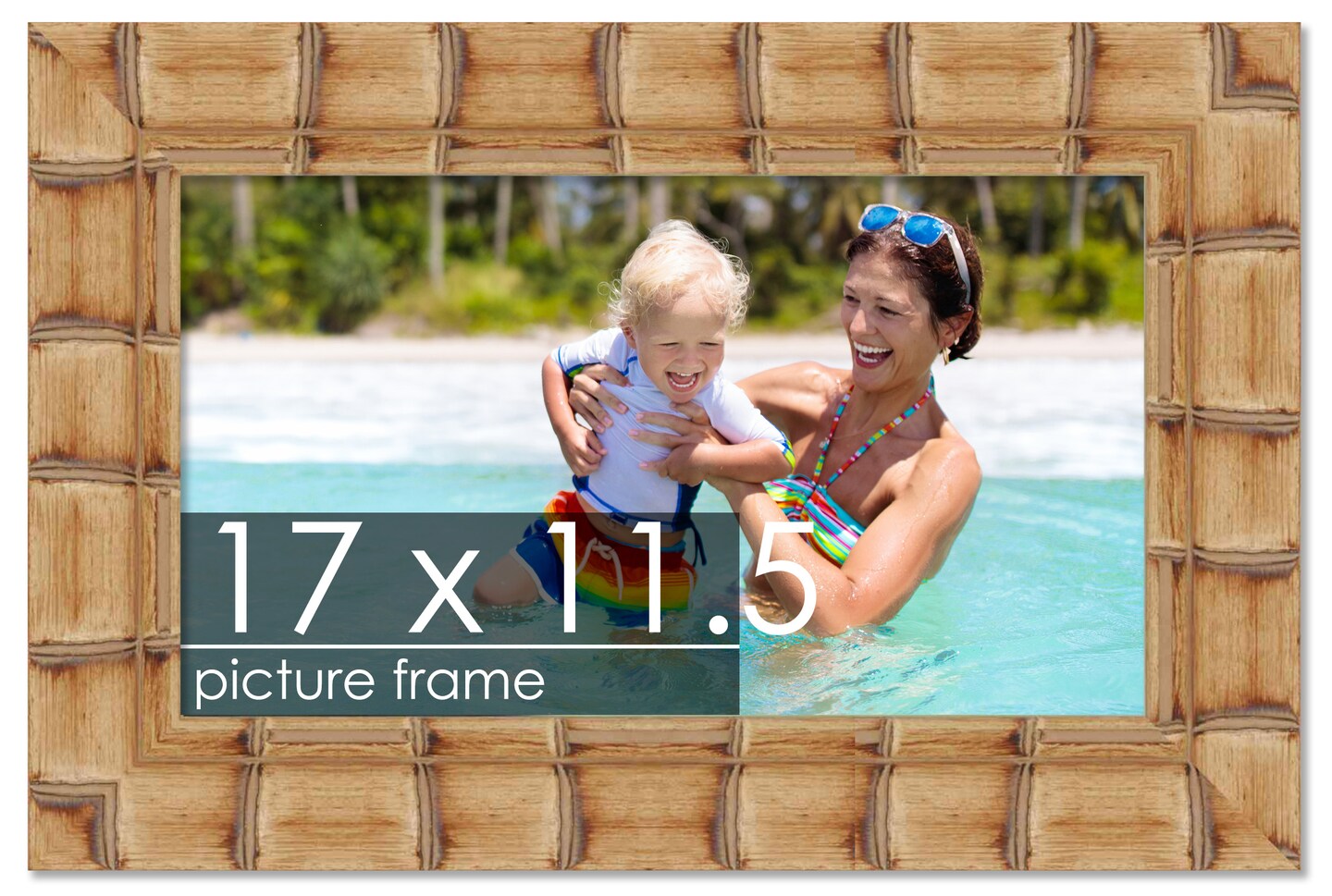 17x11.5 Wide Bamboo Picture Frame with UV-Resistant Acrylic & Acid