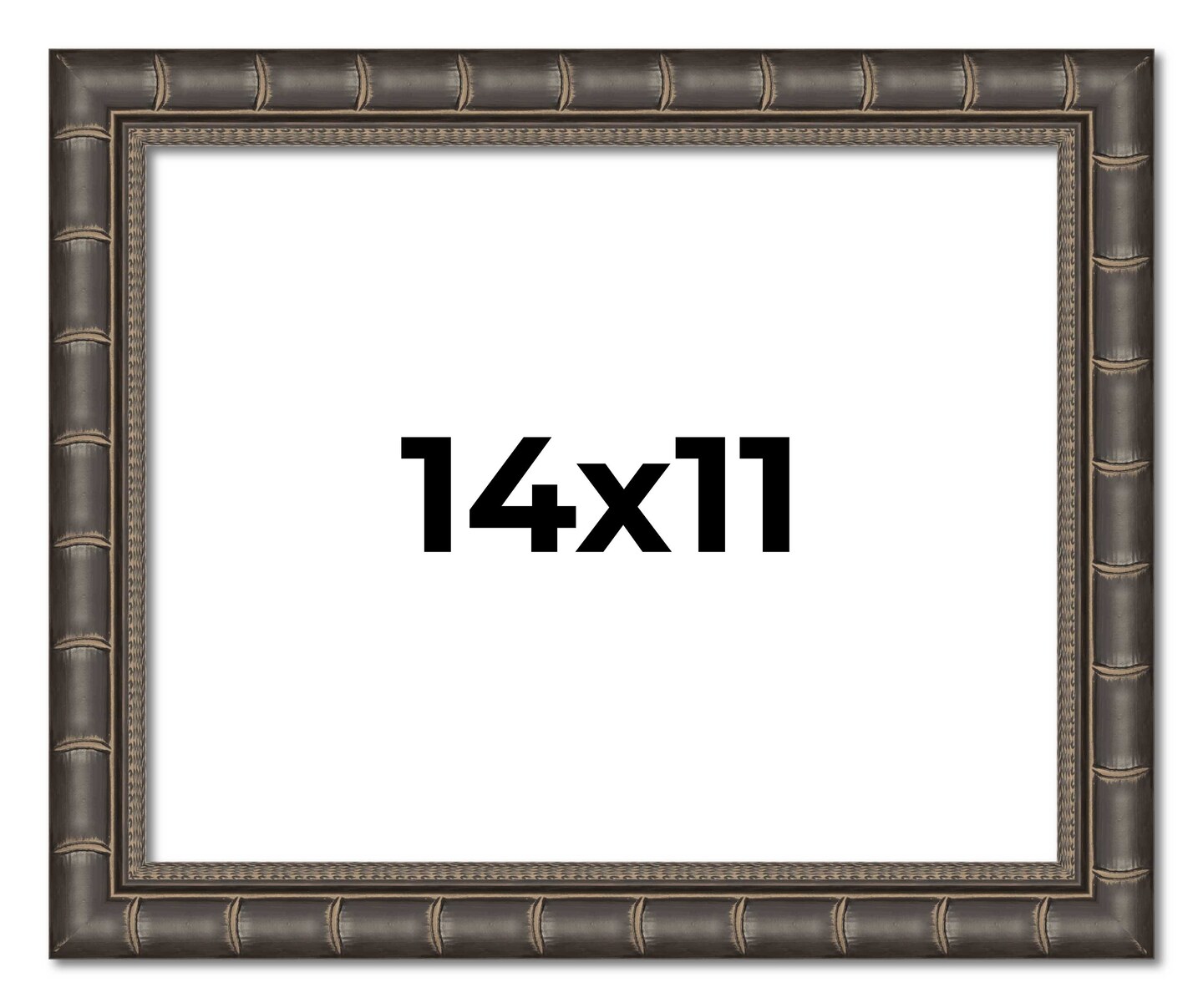 14x11 Modern Bamboo Picture Frame with UV-Resistant Acrylic &#x26; Acid Free Backing, Available in  5 Finishes - Gold, Silver, Brown, Black, and Natural