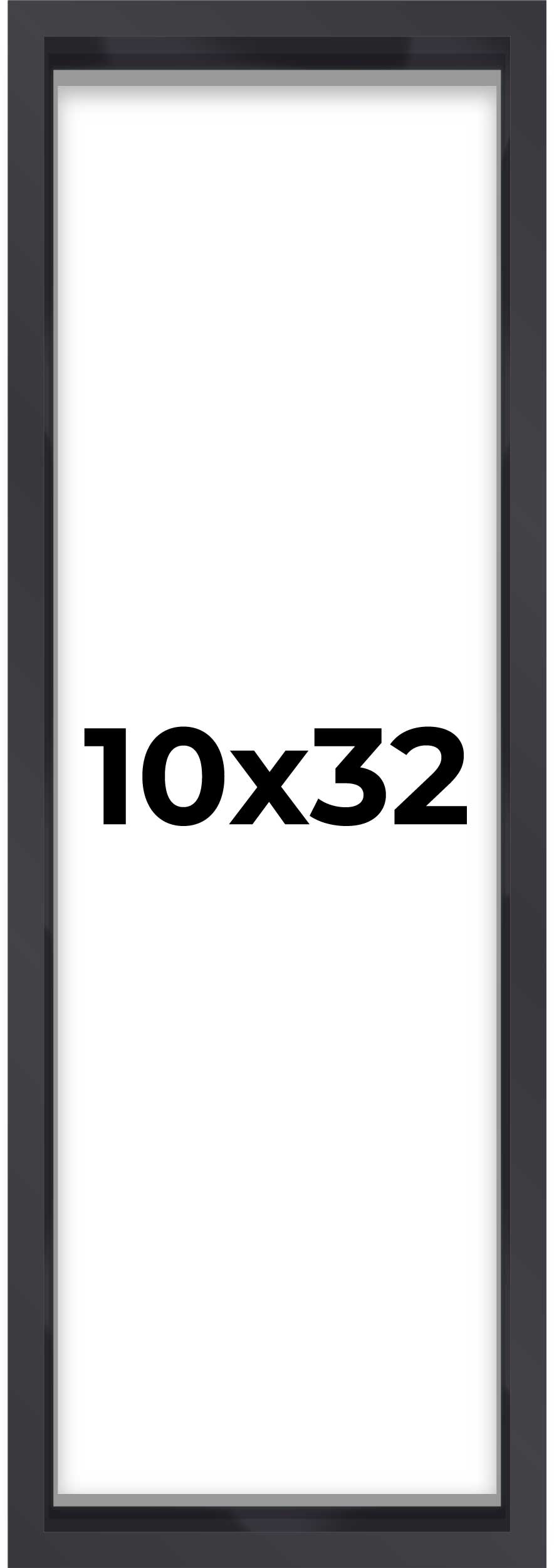 Panoramic Shadow Box 3/4" Depth Black Picture Frame - UV Acrylic, Backing, Hanging Hardware