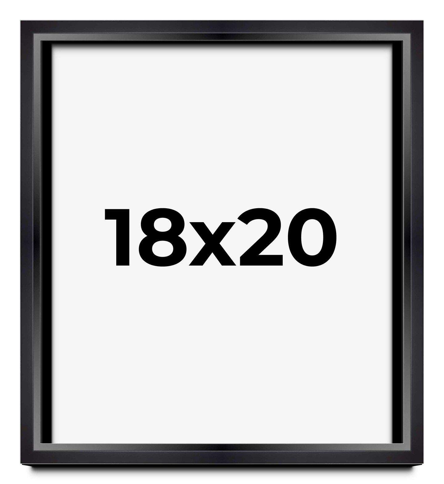 18x20 Minimalist Shadow Box Black Picture Frame - UV Acrylic, Backing, Hanging Hardware