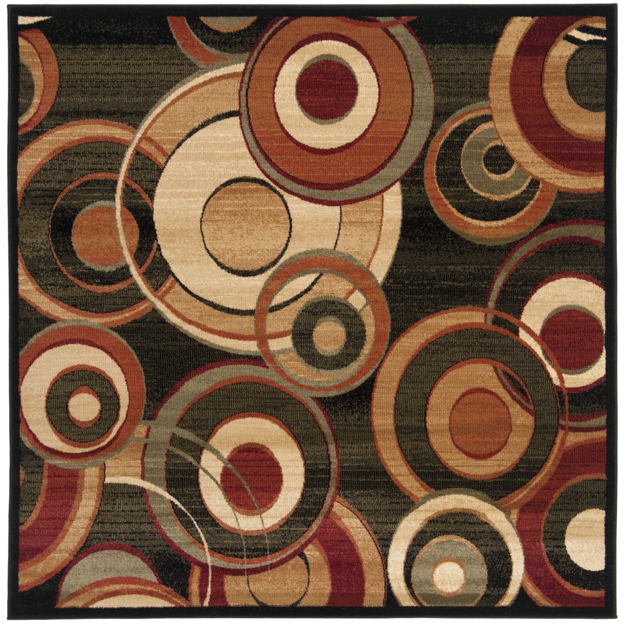 Safavieh Lyndhurst Lnh225B Black / Multi Rug Traditional Floral Pattern Carpet
