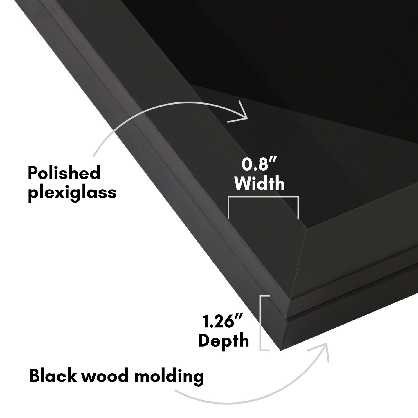 Americanflat 14x18 Pin Display Case with Polished Plexiglass - Black