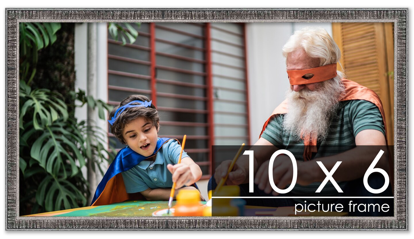 Photo Size Textured Black Picture Frame - UV Acrylic, Foam Board Backing, Hanging Hardware