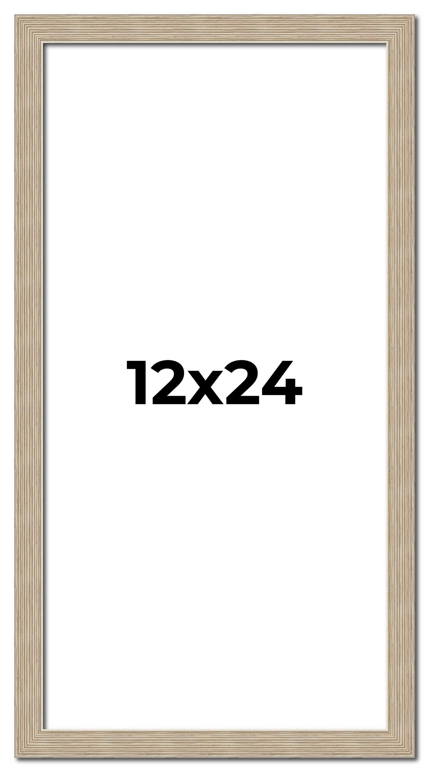 12x24 Thin Barnwood Picture Frame with UV-Resistant Acrylic & Acid Free Backing, Available in 2 Paint Finishes - Grey and Black