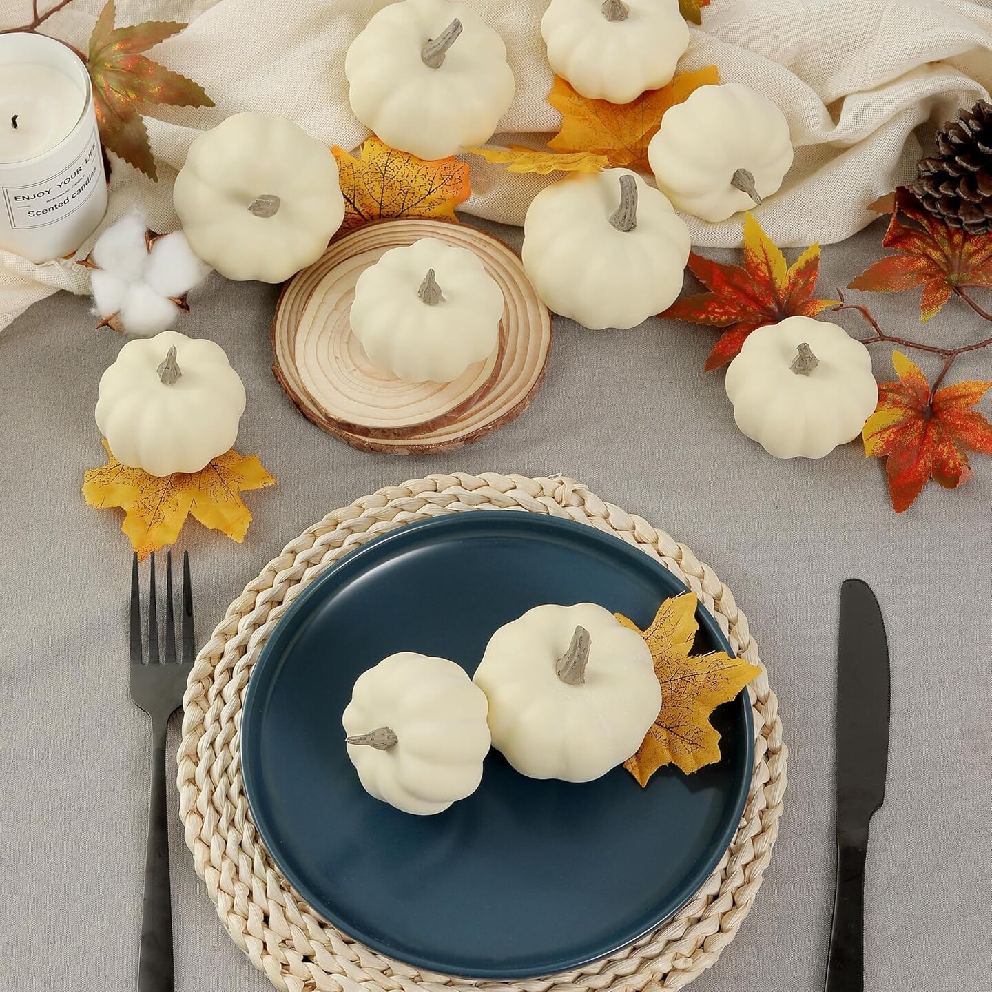 Beige Foam Pumpkins for Home Decor DIY