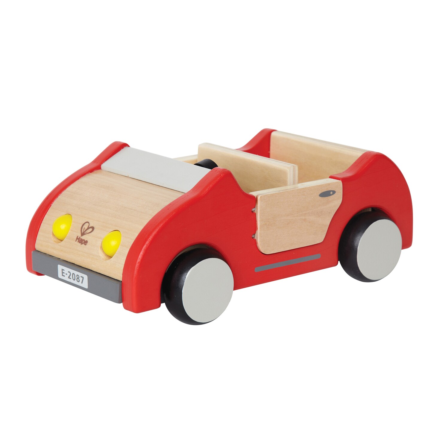 Hape Dollhouse Family Car - Red - Kids Wooden Car Toy, Push Vehicle Accessory For Complete Doll House, 8.9 x 3.5 x 5.1&#x22;, Pretend Play, Ages 3+