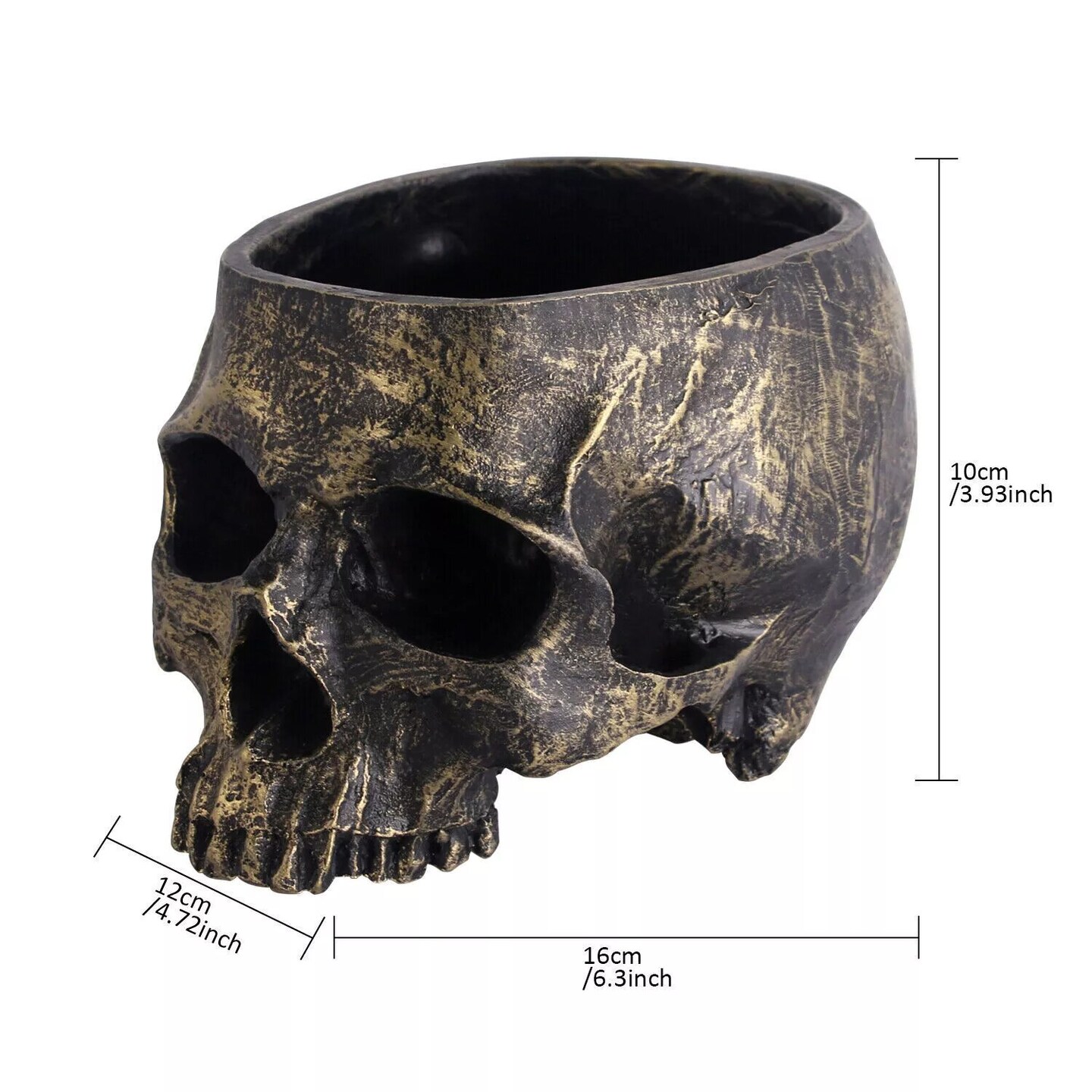 Kitcheniva Bronze Halloween Candy Dish Deep Skull Head