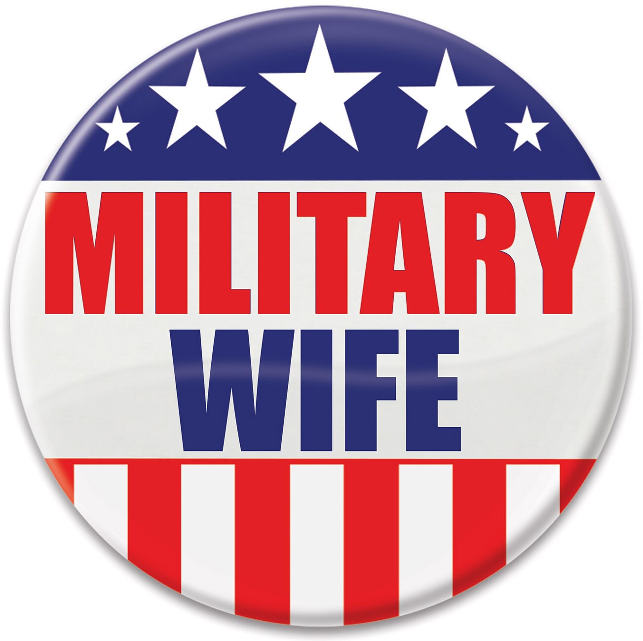 Beistle 2in. Military Wife Button - 6 Pack