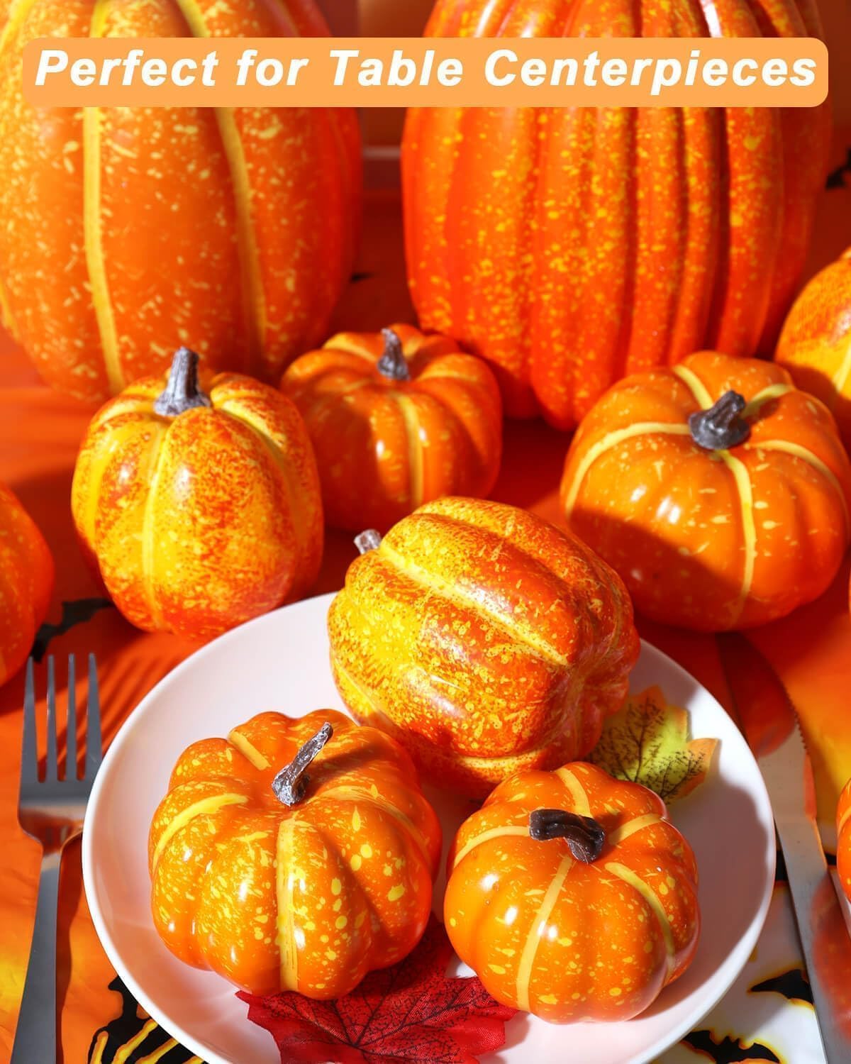 Assorted Orange Plastic Pumpkins for Decorating