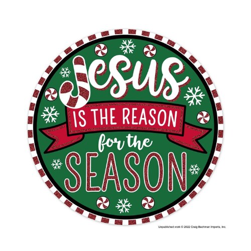 12&#x22; Jesus is the Reason for the Season Metal Sign &#x2013; Christmas Wall D&#xE9;cor with Glitter Accents | TCT Crafts