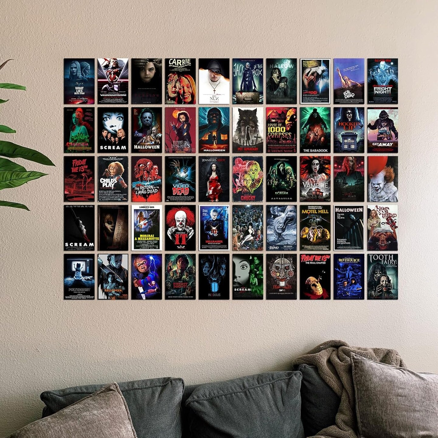 Vintage Classic Horror Movie Posters Wall Collage Kit,Creepy Scary Horror Movie Decor Aesthetic Pictures,Horror Decor for Home Bedroom Living Wall Decor,4×6 Inches