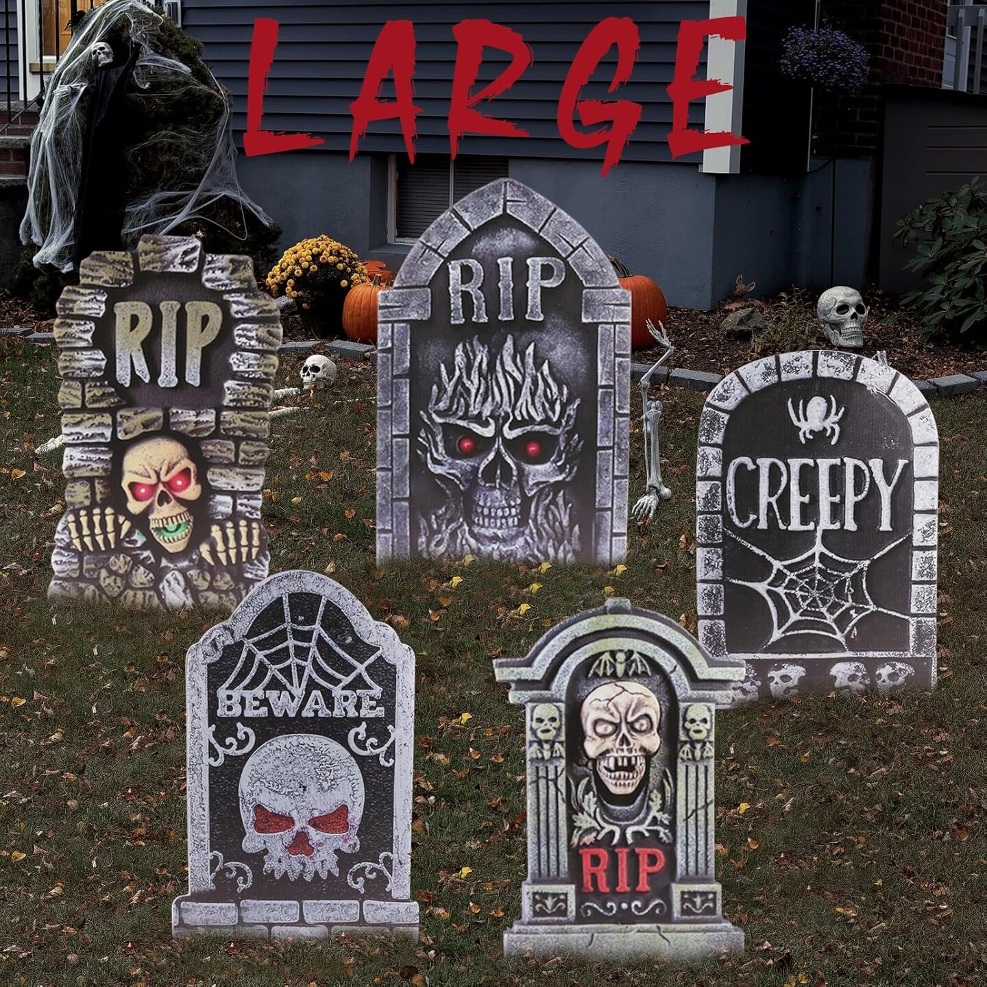 DIY Halloween Decorations Outdoor Tombstones Decor Large