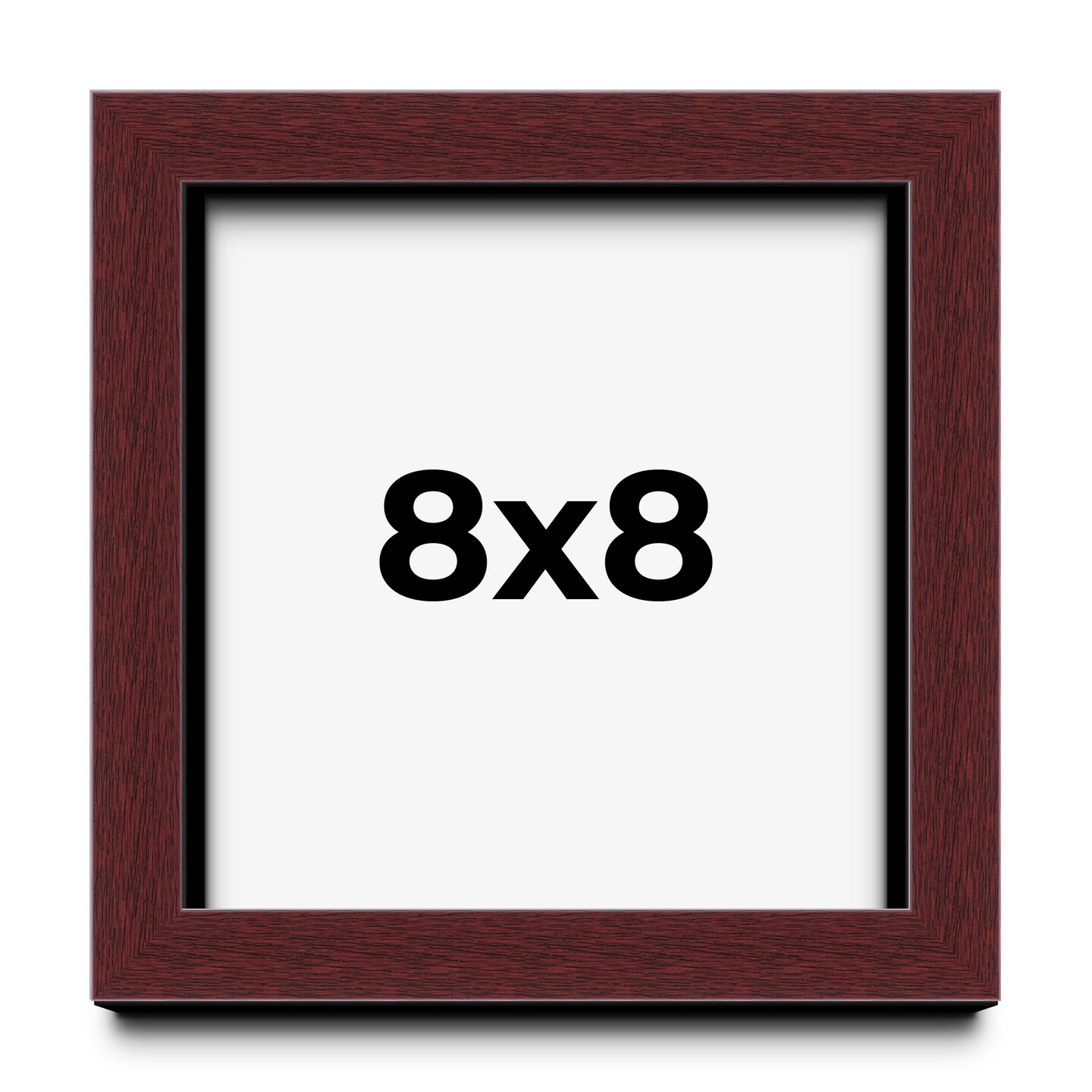 Square Shadow Box 1.5&#x22; Depth Brown Picture Frame - UV Acrylic, Backing, Hanging Hardware