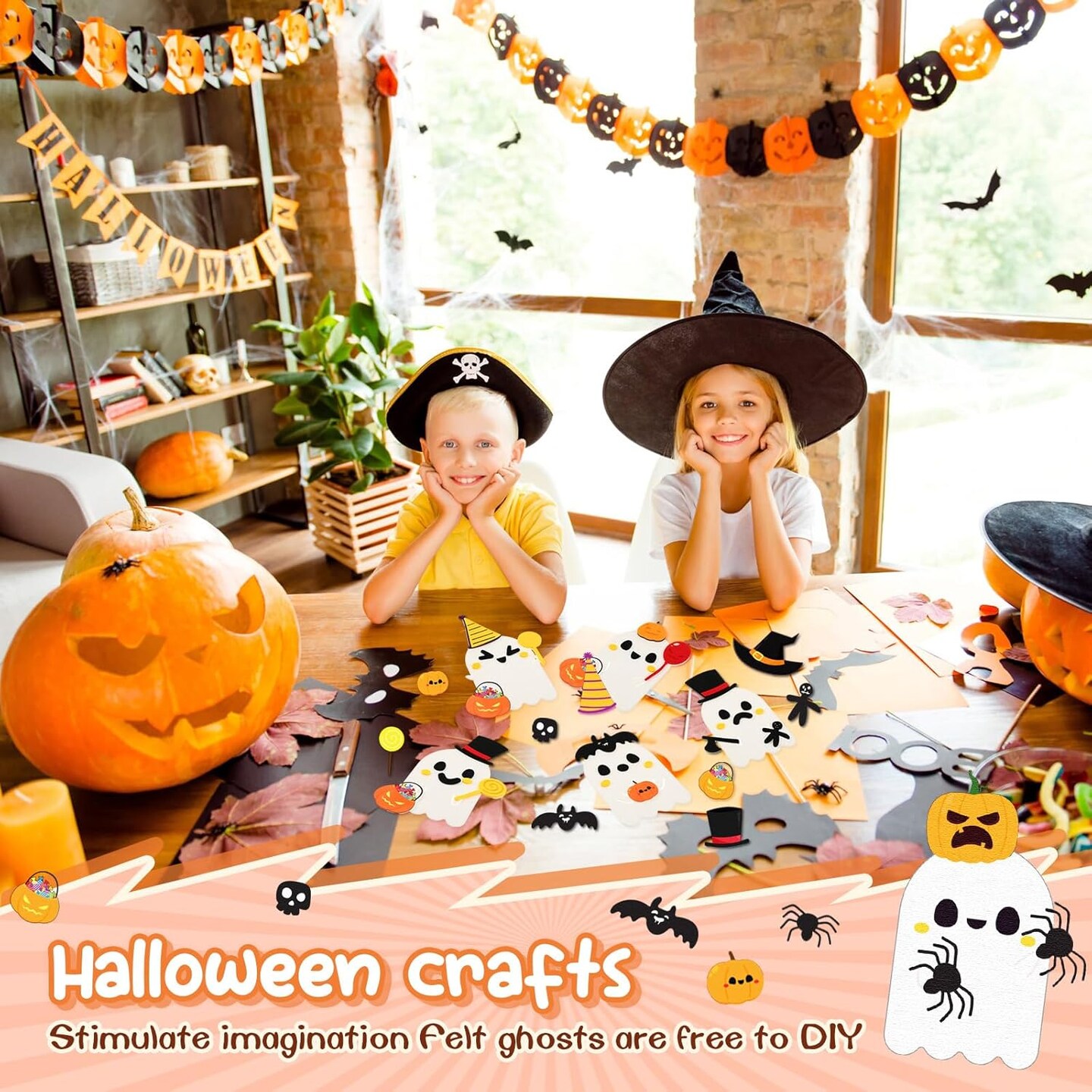 8 Set Halloween Foam Ghost Felt Craft Kit