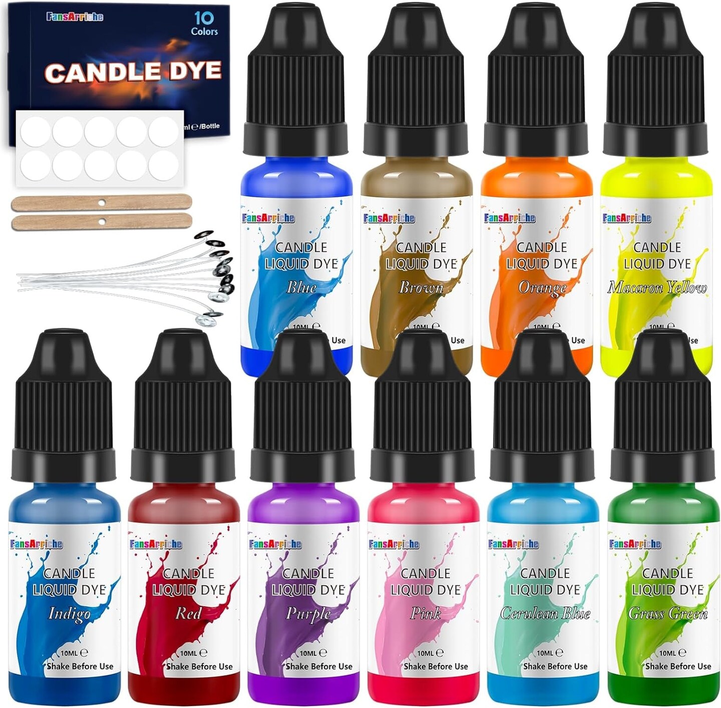 Candle Dye - 18 Colors Liquid Oil-Based Dye for Candle Wax, Vivid ...