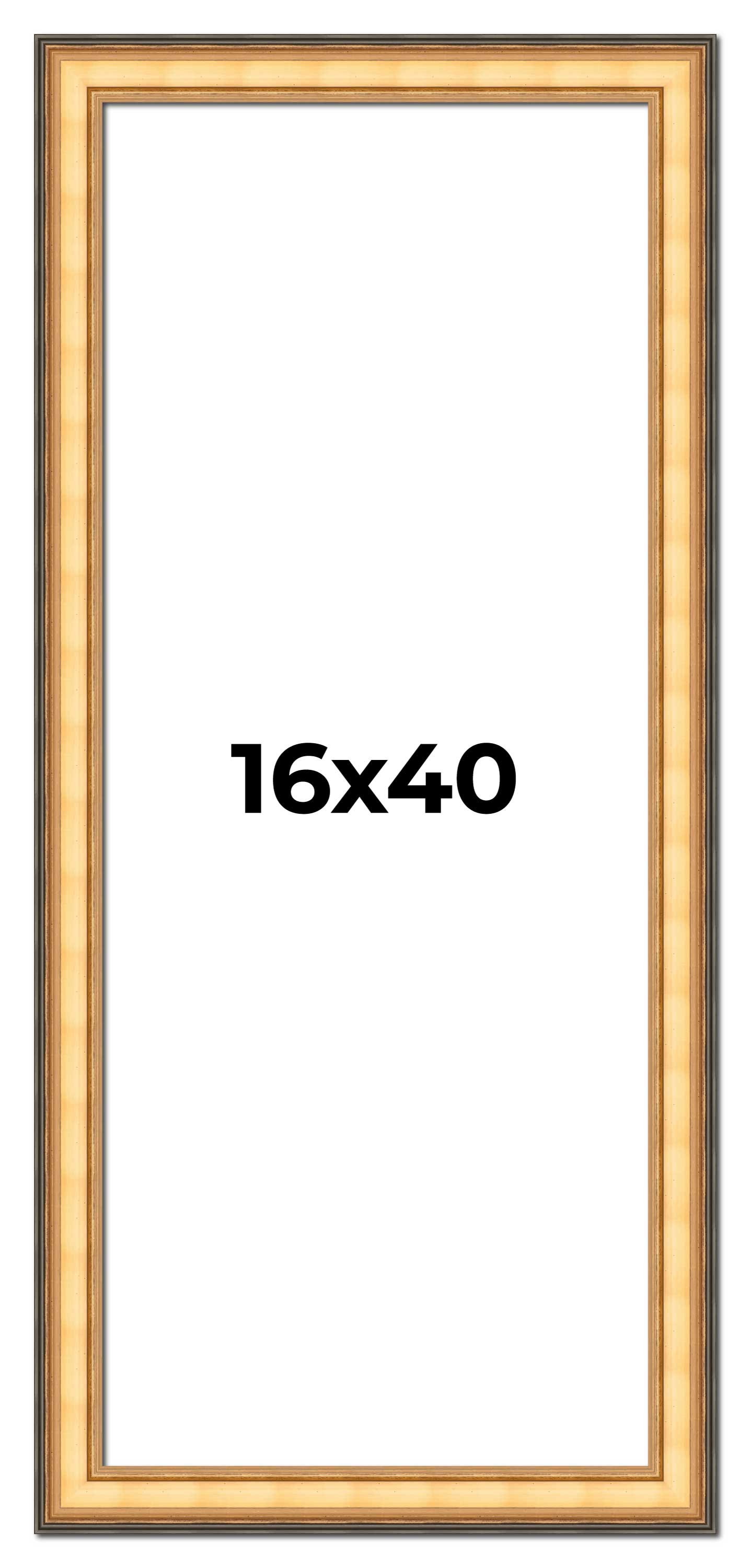 Panoramic Traditional Gold Picture Frame - UV Acrylic, Foam Board Backing, Hanging Hardware