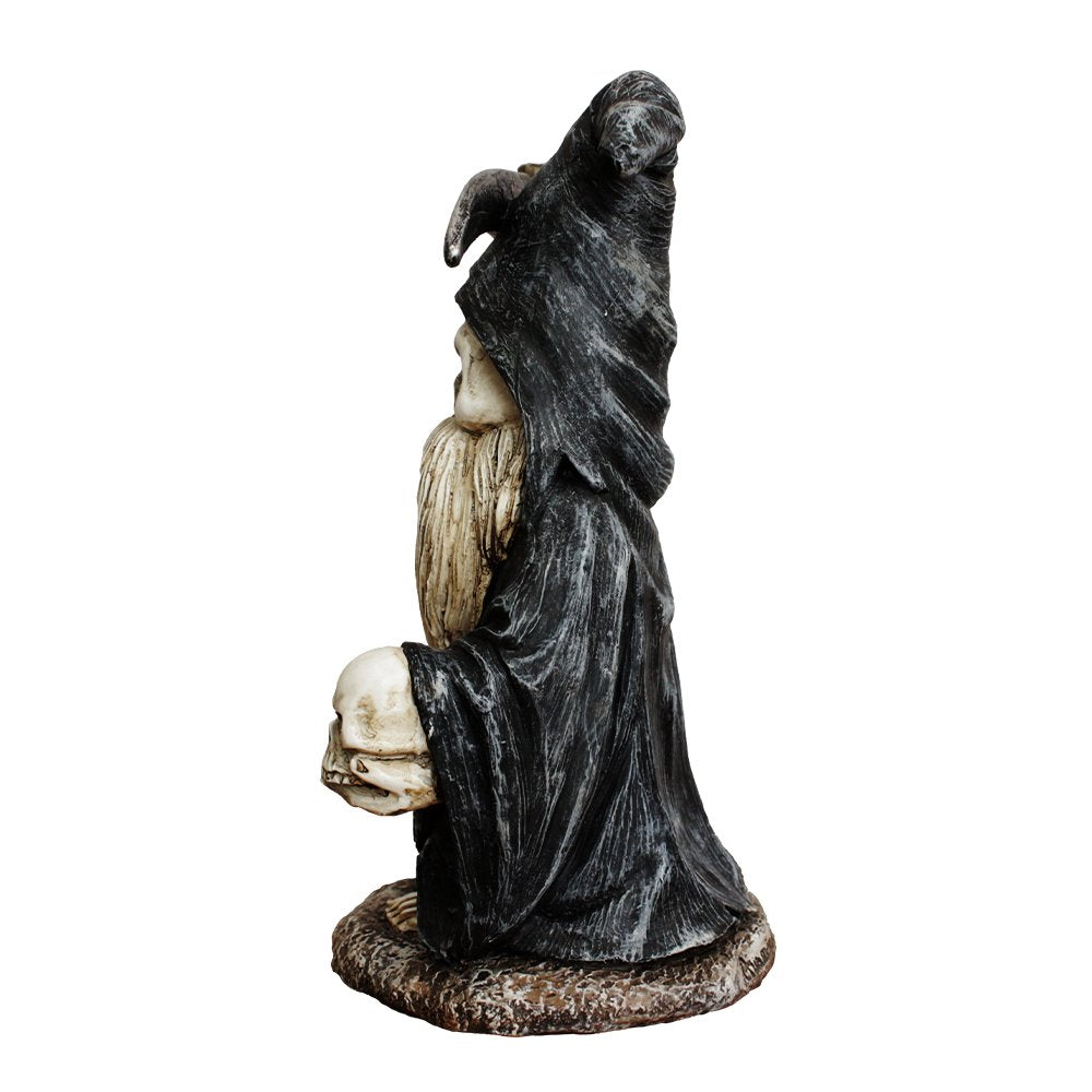 Grim Reaper Gnome Figurine 7&#x22;, Gothic Occult Statue Yard Decoration
