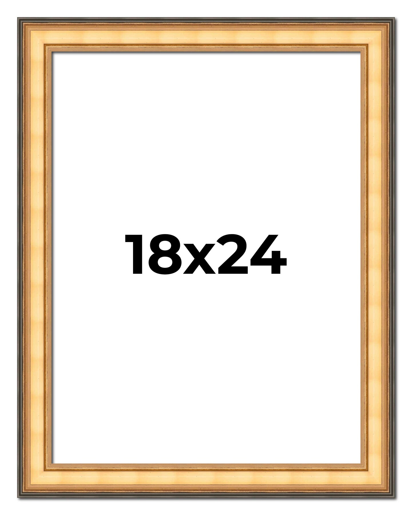 18x24 Traditional Picture Frame with UV-Resistant Acrylic & Acid Free Backing, Available in 3 Finishes - Black, Brown, Gold