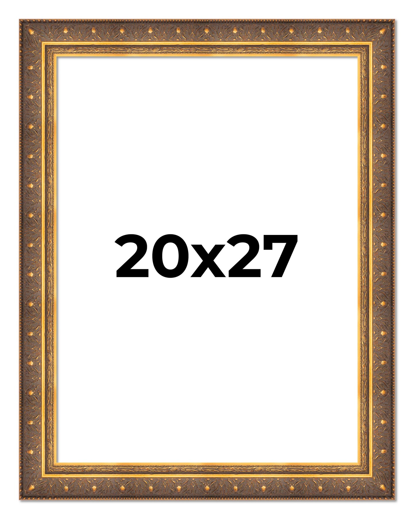 20x27 Museum Gold Picture Frame - UV Acrylic, Foam Board Backing, Hanging Hardware