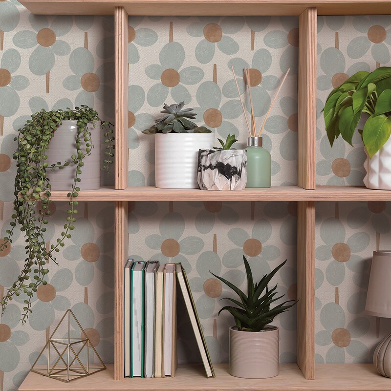 Tempaper Flower Power by Novogratz Peel and Stick Wallpaper Powder Blue