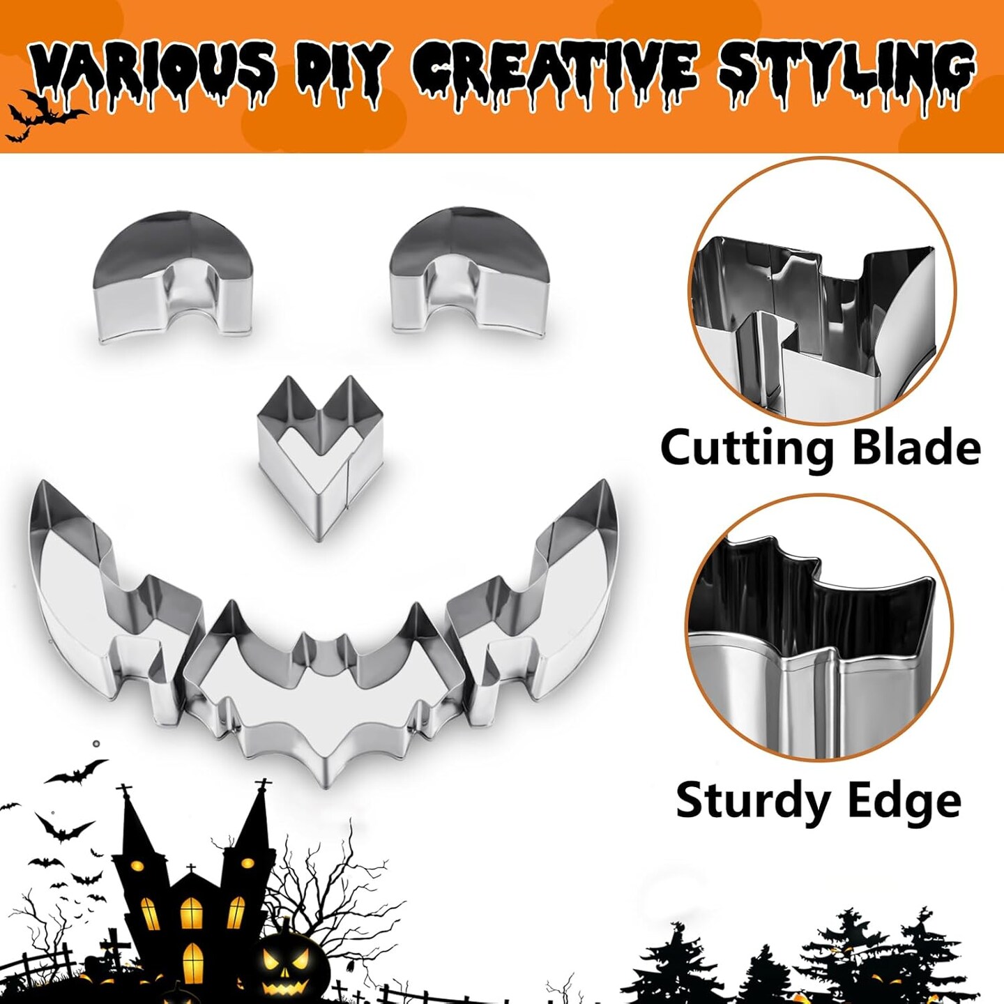 13 PCS Stainless Steel Pumpkin Carving Tool Set with 10 Carving Stencils and 3 Tools, DIY Jack-O-Lantern Craft Party Decorations for Teenagers, Kids and Beginners.