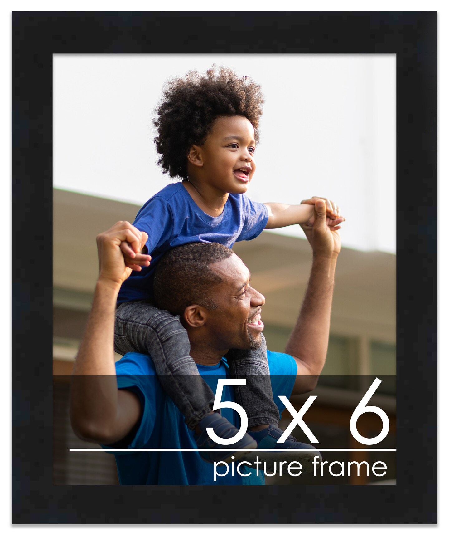 Photo Size Modernist Black Picture Frame - UV Acrylic, Foam Board Backing, Hanging Hardware