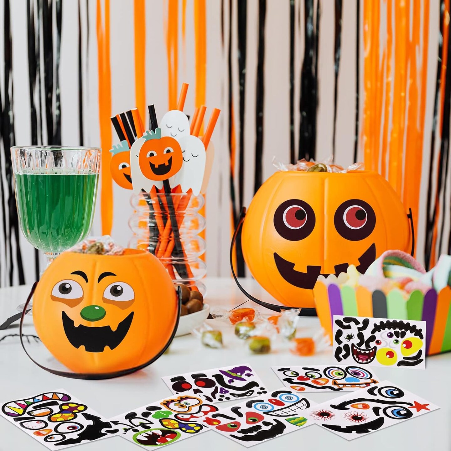 6Pcs Fall Pumpkin Wooden Sign Cutouts with Raffia