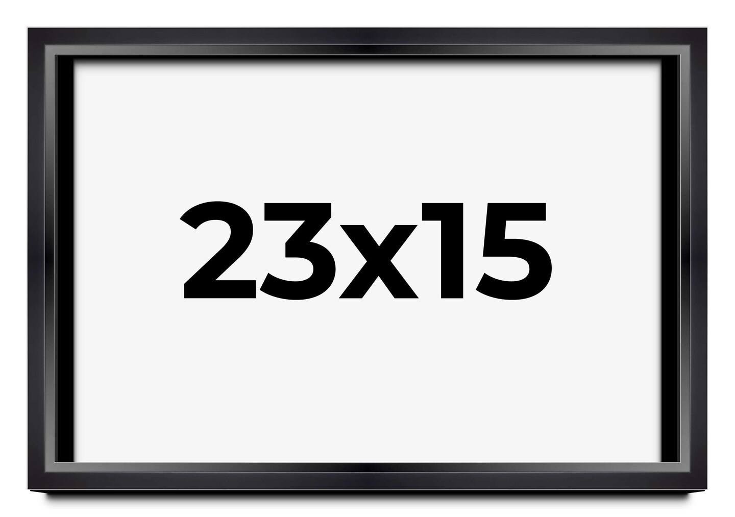 Modern Shadow Box 1.5" Depth Black Picture Frame - UV Acrylic, Backing Board, Hanging Hardware