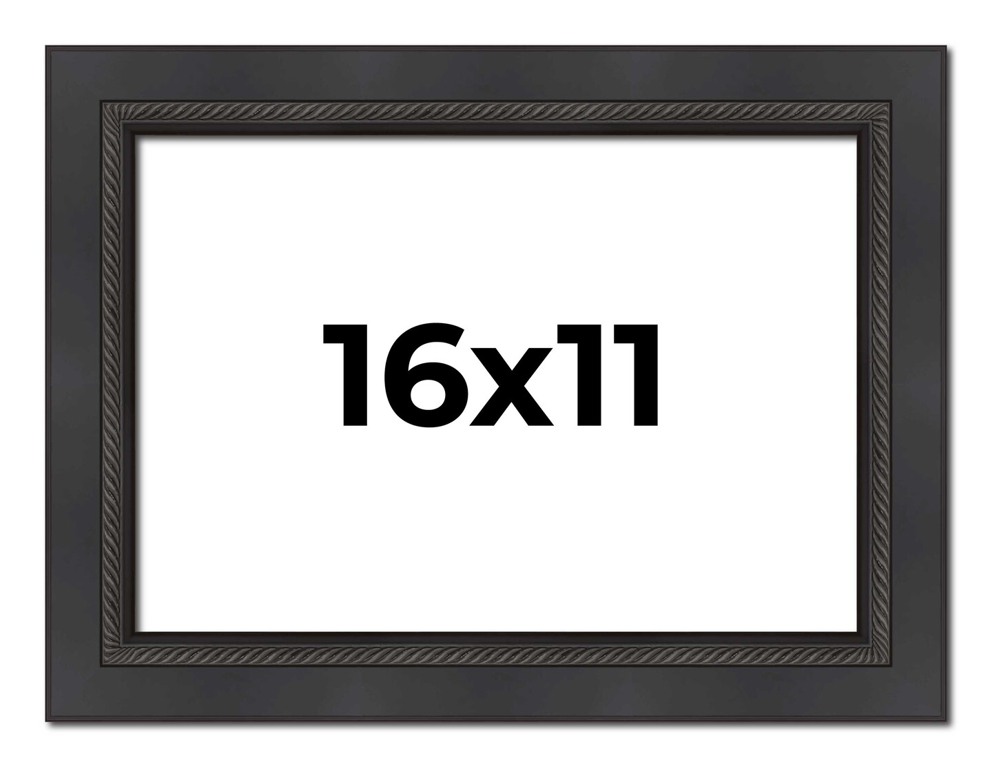 11x16 Traditional Picture Frame with UV-Resistant Acrylic & Acid Free Backing, Available in 3 Finishes - Black, Brown, Gold