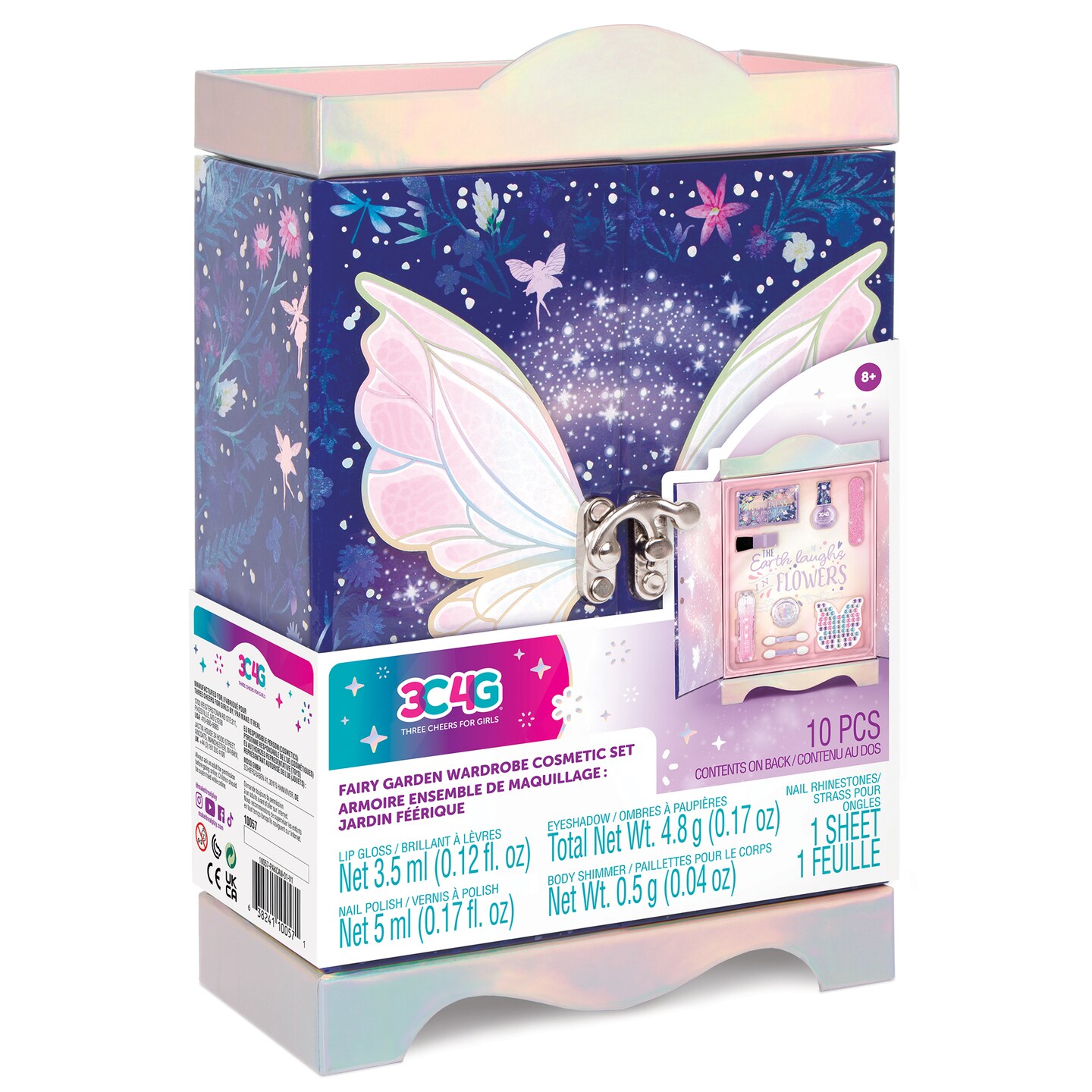 3C4G Fairy Garden Wardrobe Cosmetic Beauty Set, 10 Peices, Tweens Girls &#x26; Kids Ages 8+