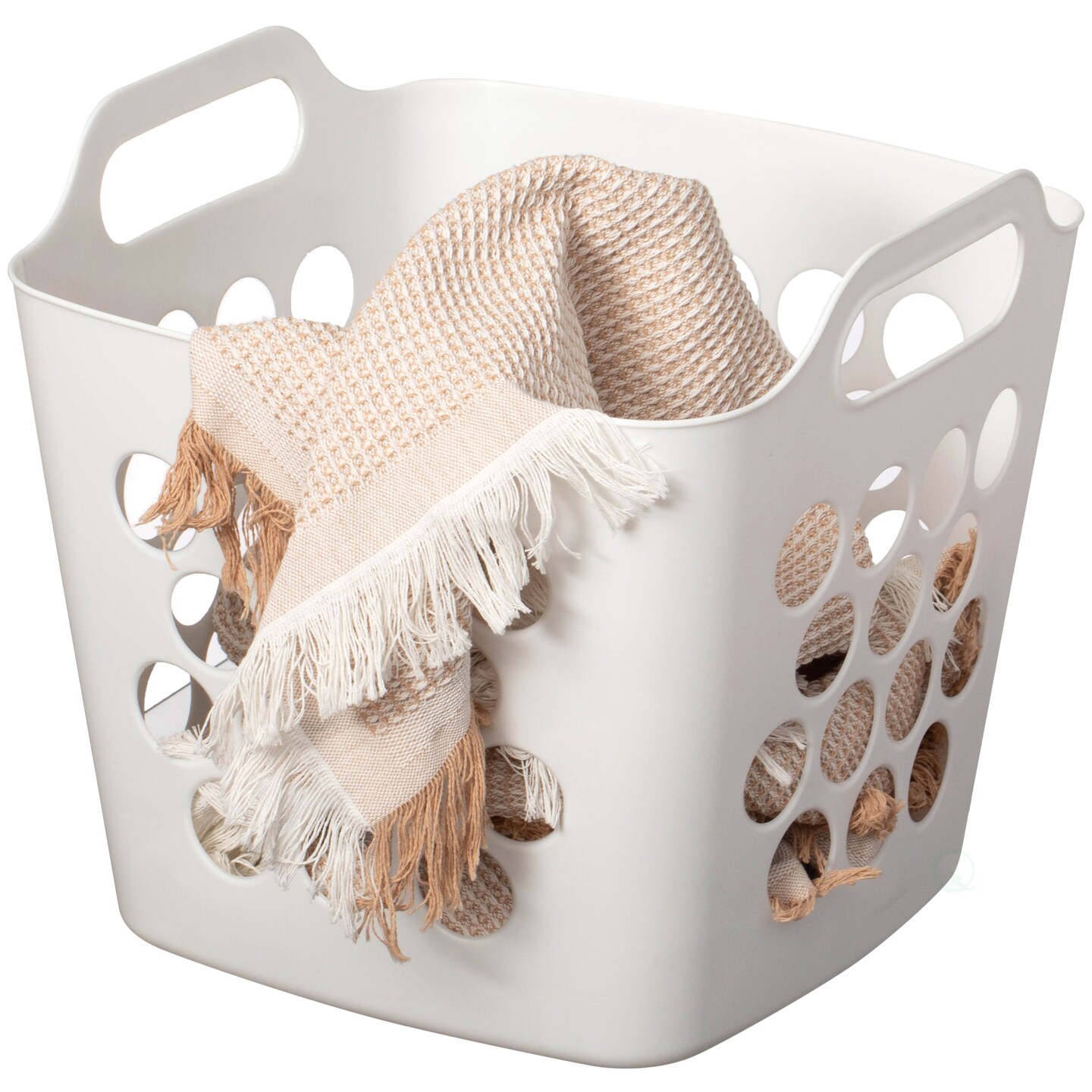 Flexible Plastic Laundry Basket - Square Storage Hamper with Side Handles for Easy Carrying - Versatile Organizer for Laundry, and Household Storage
