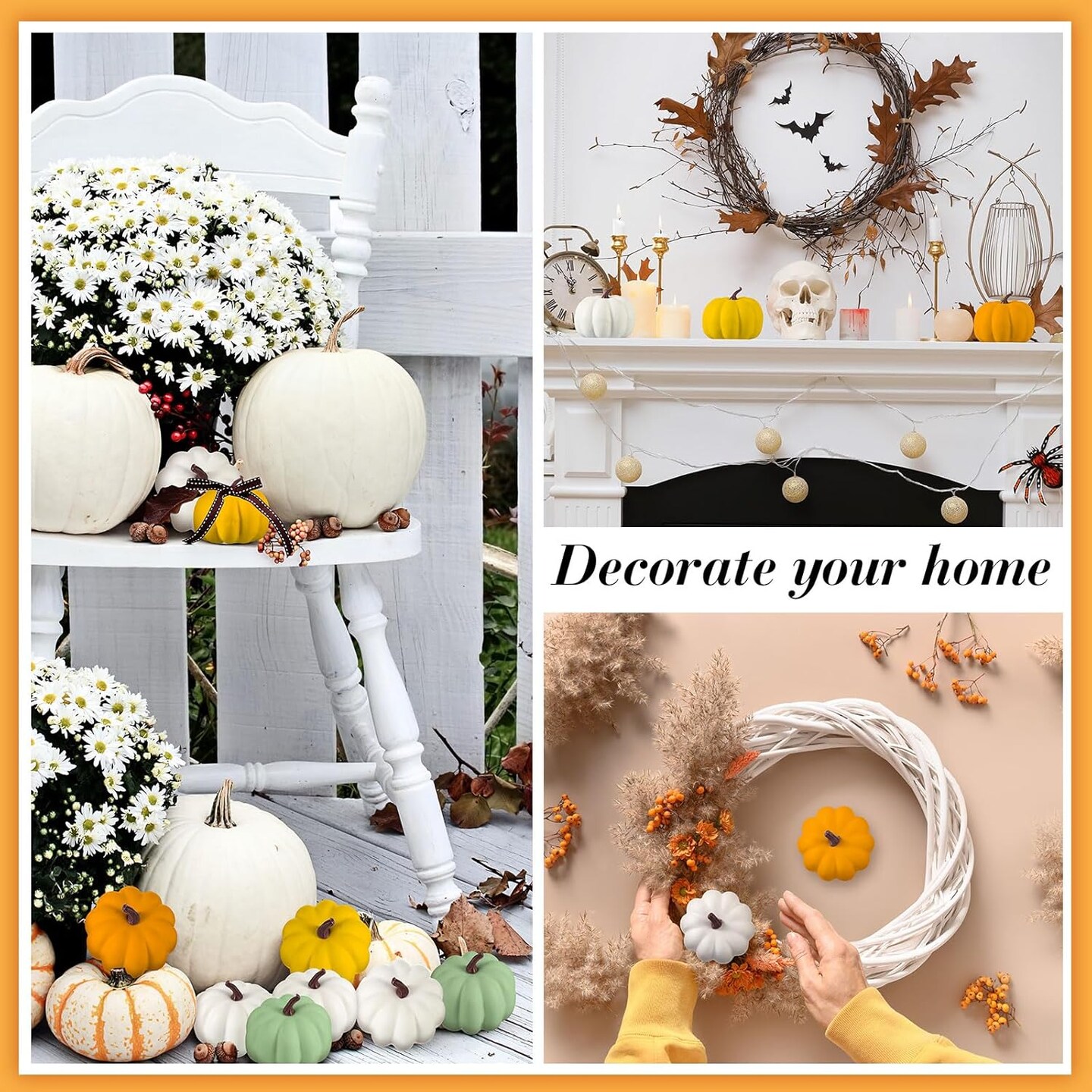 4 Inch Fall Harvest Artificial Pumpkins Crafts Rustic Decorative