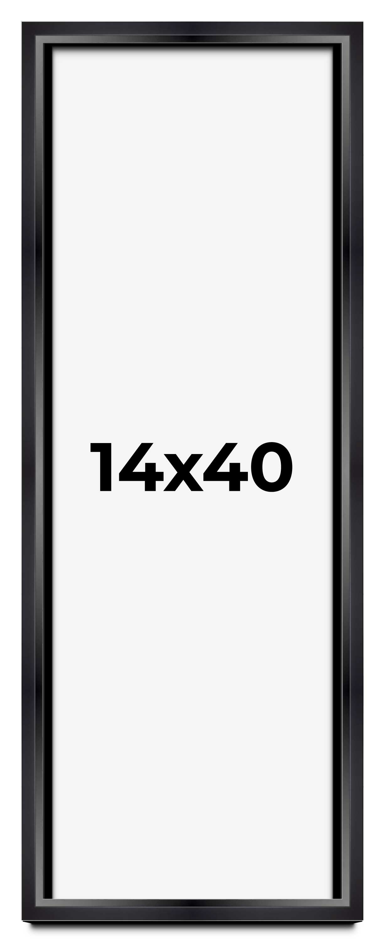 14x40 Minimalist Shadow Box Black Picture Frame - UV Acrylic, Backing, Hanging Hardware