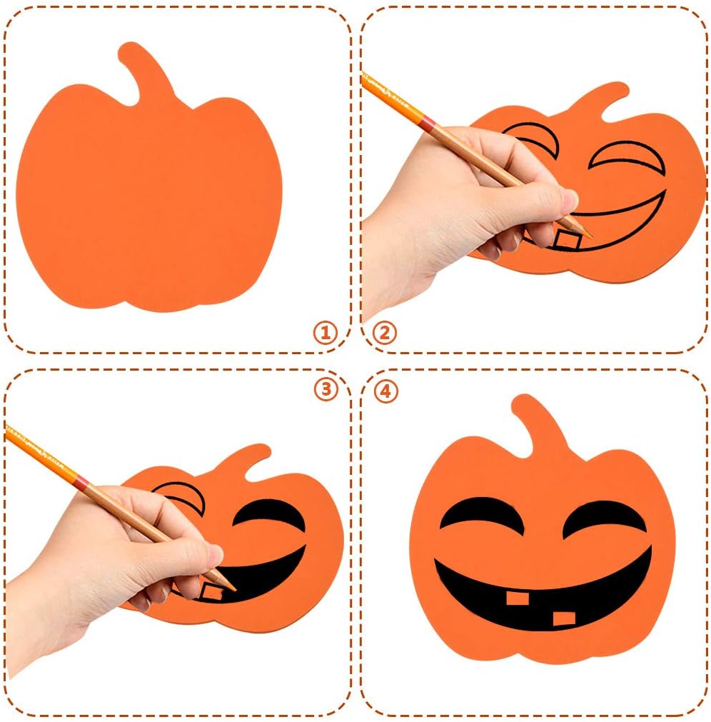 50pcs Foam Halloween Pumpkins Halloween Crafts Kit Foam