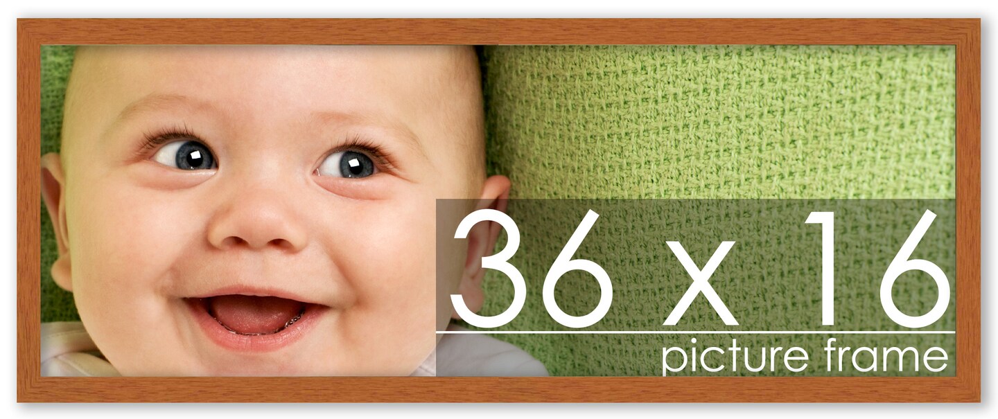 Panoramic Modernist Brown Picture Frame - UV Acrylic, Foam Board Backing, Hanging Hardware