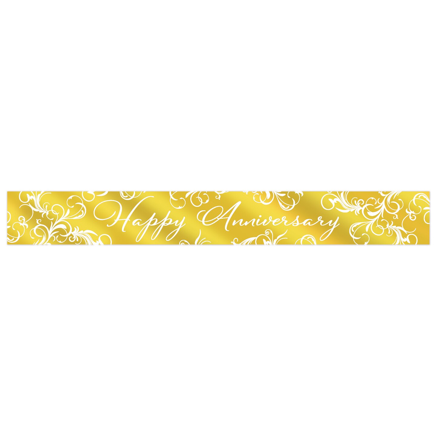 Beistle 7&#xBD;in. x 5Feet Metallic Happy Anniversary Banner - 12 Pack