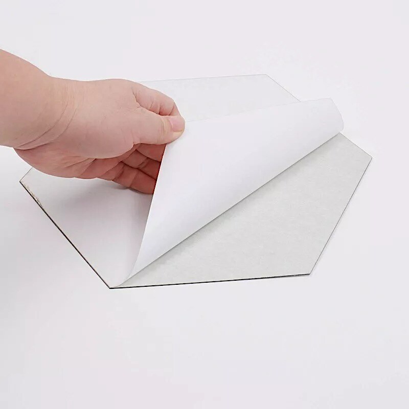 12 Silver 10" Hexagon Acrylic Stickers Mirror Wall Decals Dorm Rooms Decorations