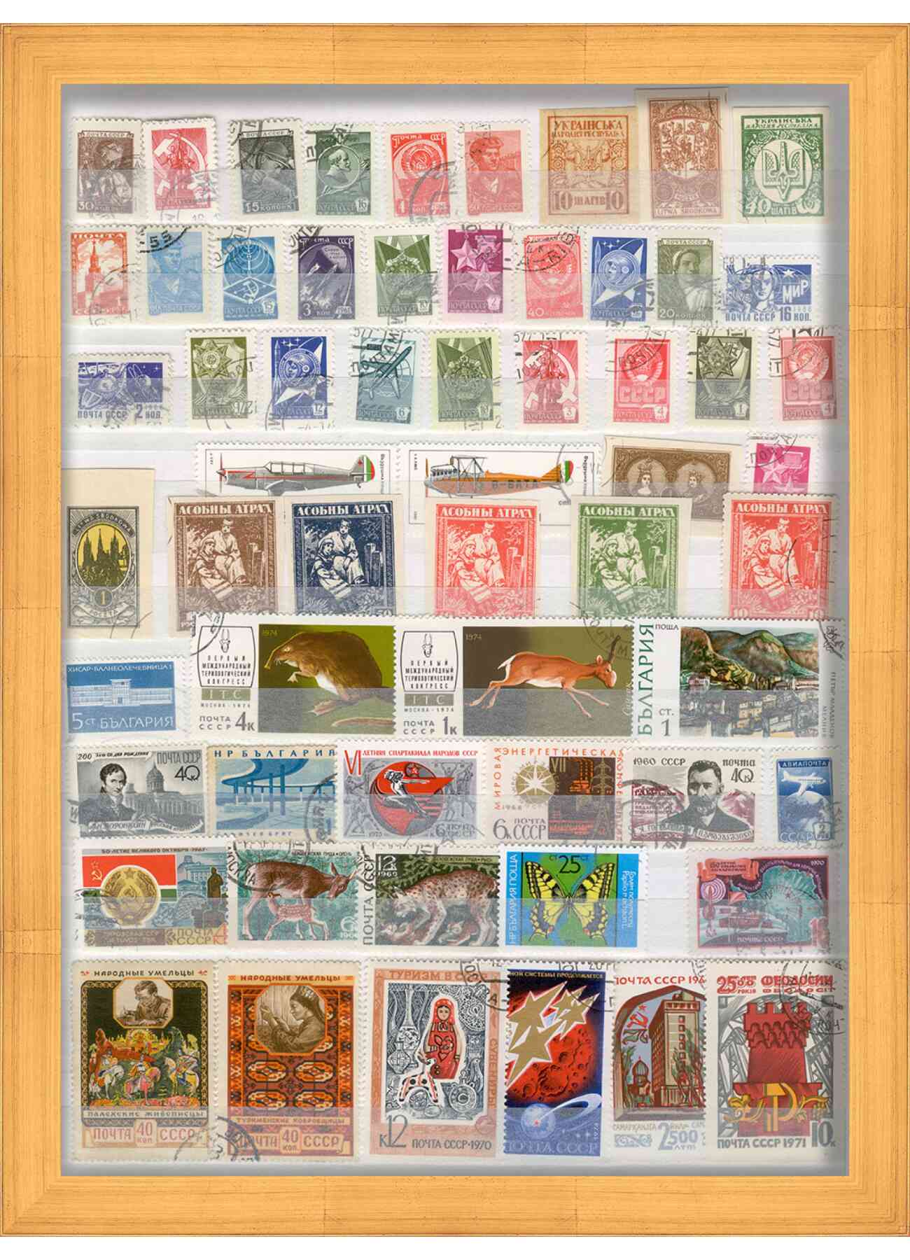 Panoramic Minimalist Shadow Box Gold Picture Frame - UV Acrylic, Backing, Hanging Hardware