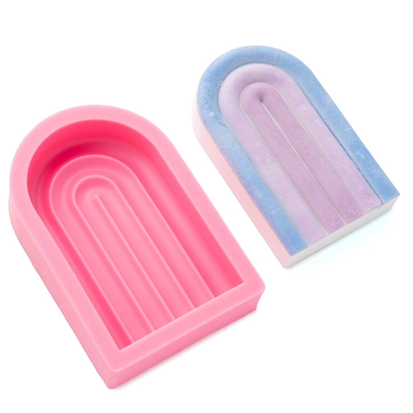 American Crafts Color Pour Stone Resin Silicone Mold-Rainbow Coaster