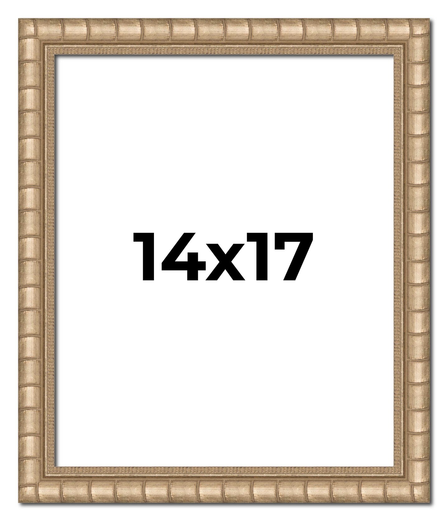 14x17 Silver Modern Bamboo Picture Frame - UV Acrylic, Foam Board Backing, Hanging Hardware