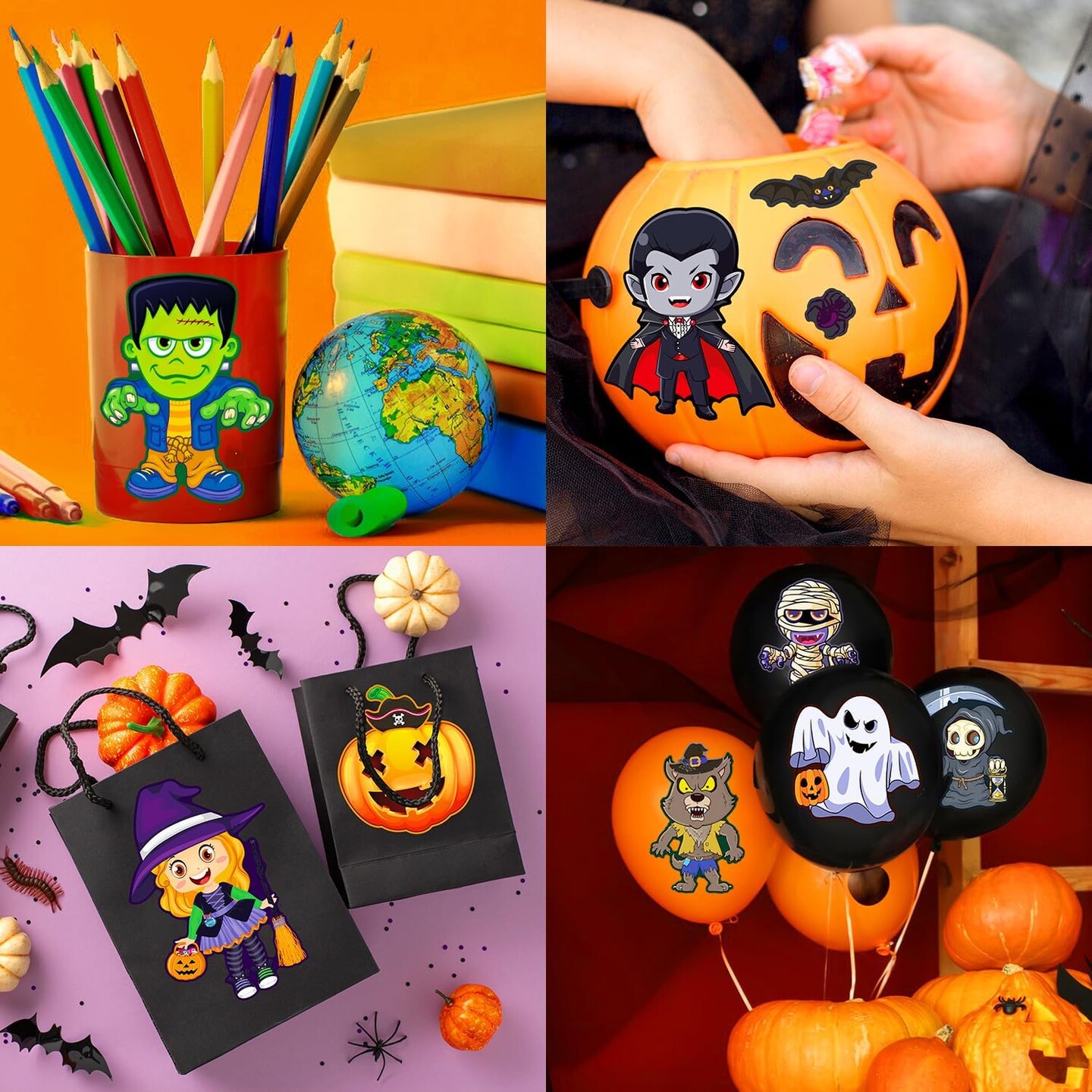 DIY Halloween Crafts Halloween Goodie Bag Stuffers, Halloween Party Games Activities Pumpkin Sticker Halloween Party Decorations Supplies